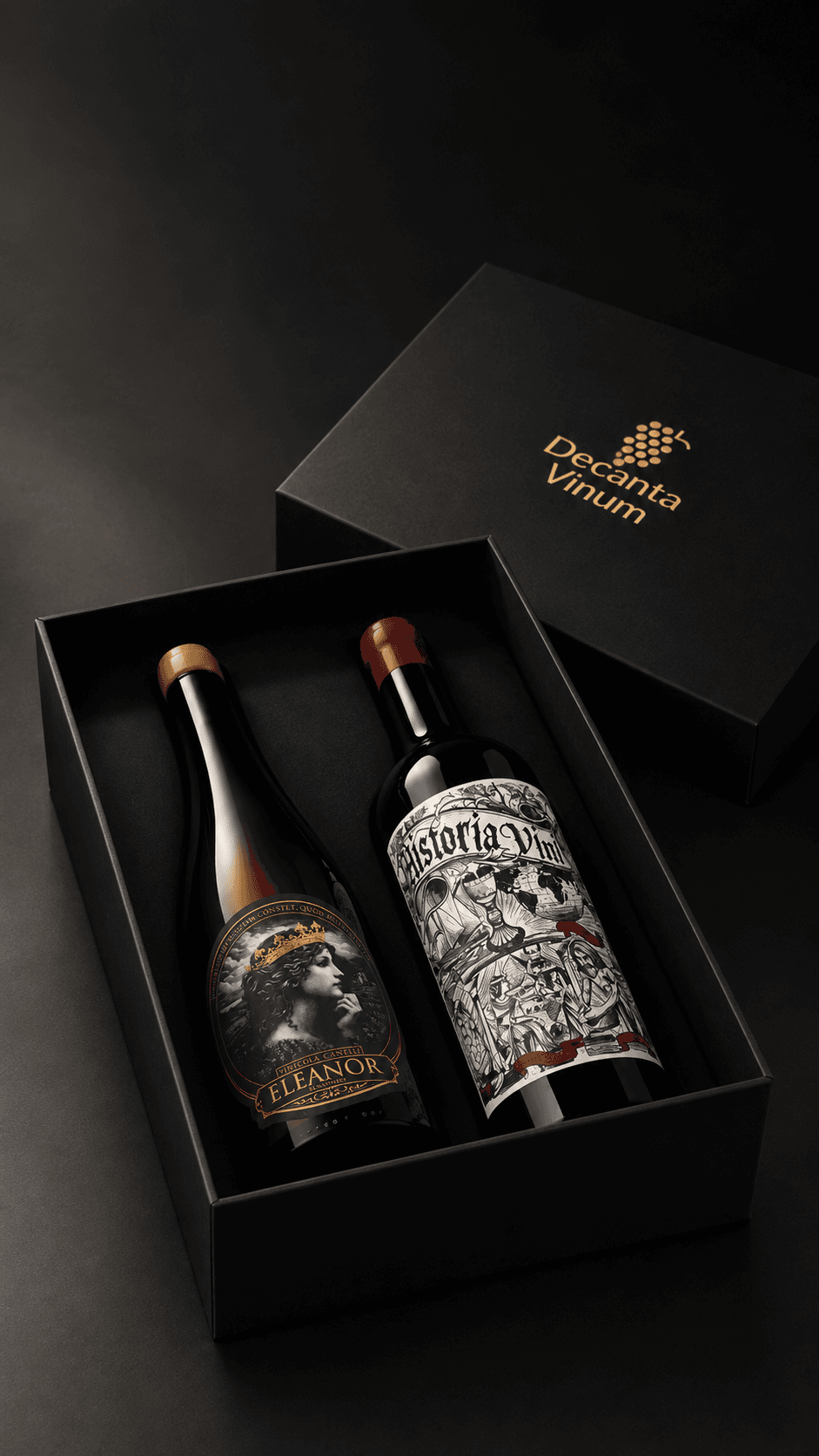 Kit Grandes Castas: Eleanor & História Vini em Caixa Personalizada